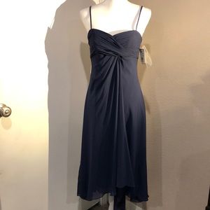 NWT David’s Bridal Strapless Chiffon Ruch Hi/Low